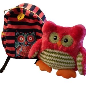 Hanna Anderson Backpack and Dan Dee Stuffed owl